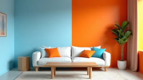 Dwa kolory ścian w jednym pokoju