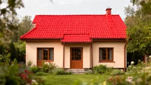 Jaki kolor elewacji do czerwonego dachu i brązowych okien